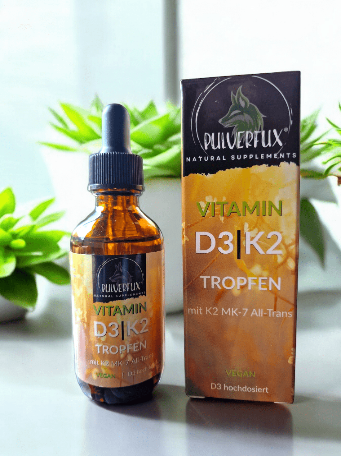 Pulverfux D3+K2 Tropfen im Set 2x60ml - Pulverfux.de