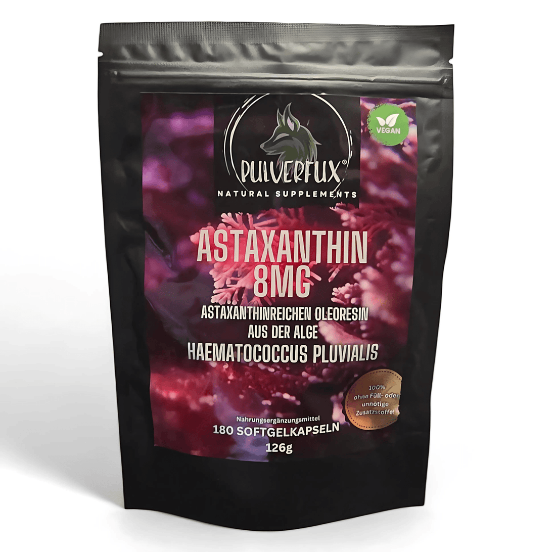 Ultimatives Sparpaket 10x 180 Astaxanthin Softgel Kapseln 8mg vegan 1800 Stück - Pulverfux.de