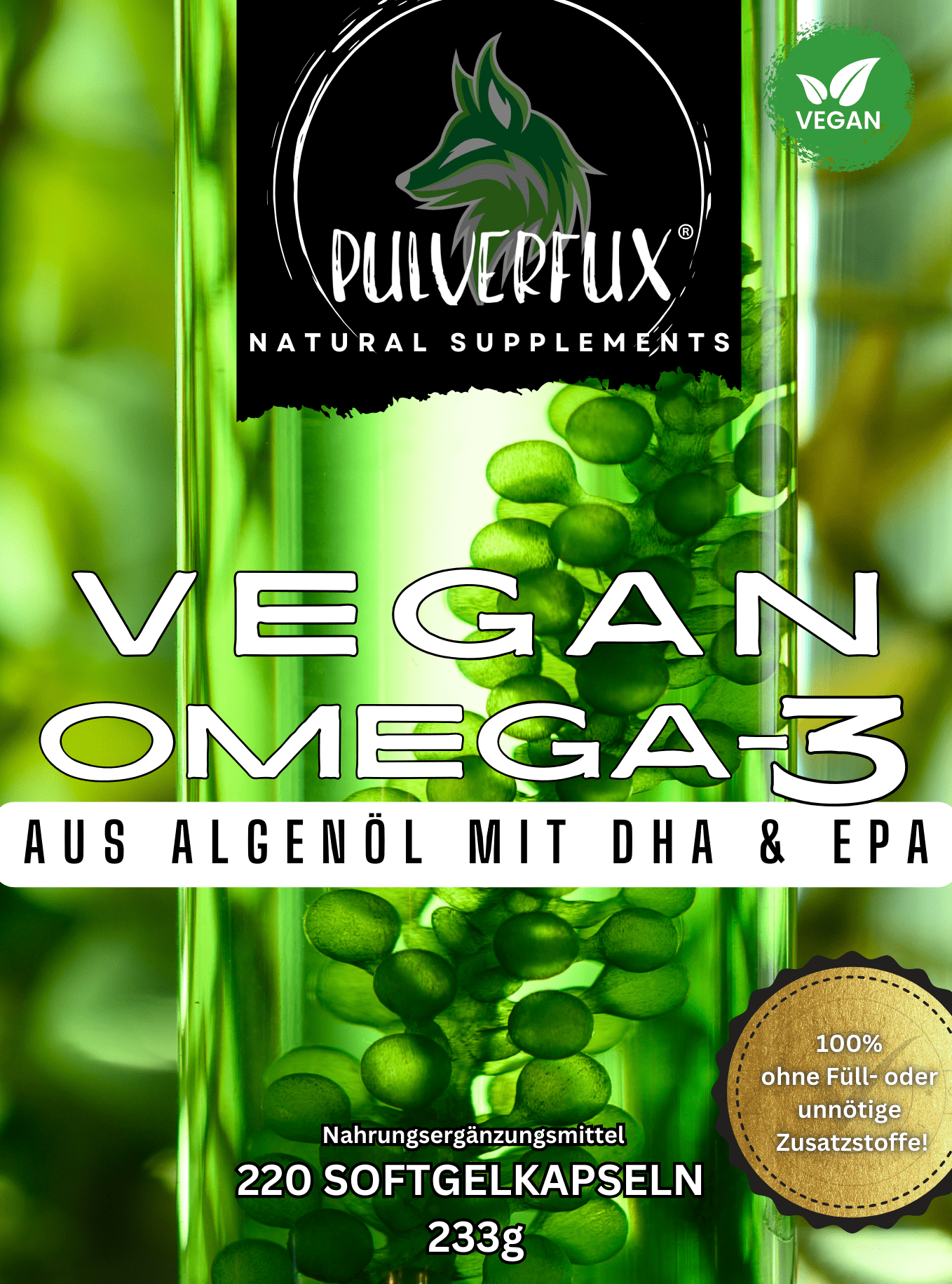 Veganes Omega 3 - 220 Kapseln - Pulverfux.de