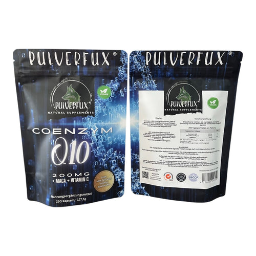 Pulverfux Coenzym Q10 (99% Ubichinon)+ Vitamin C + Maca 250 Kapseln