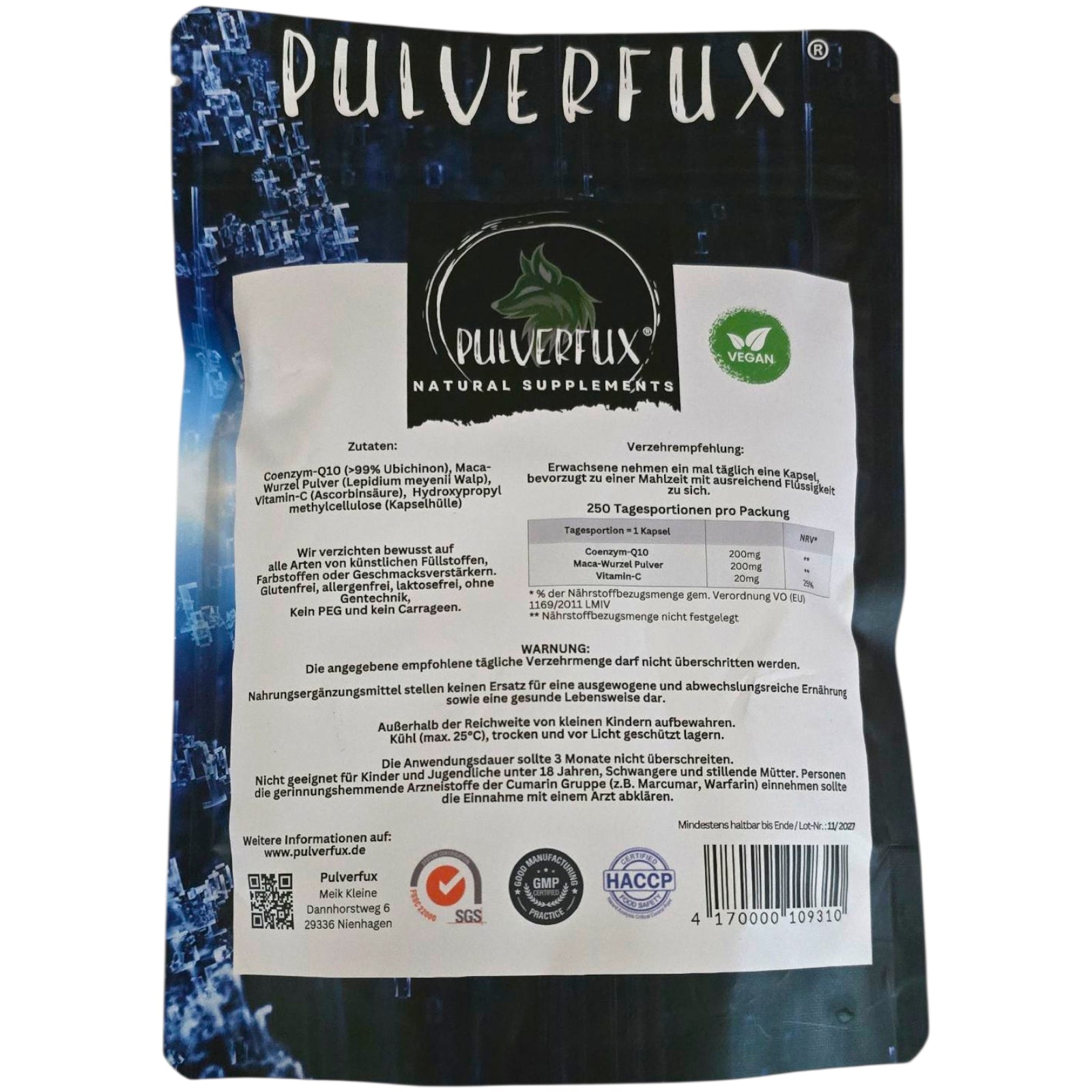 Sparpaket 2x Coenzym Q10 200mg hochdosiert = 500 vegane HPMC Kapseln