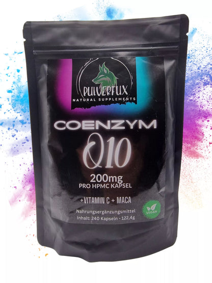 Pulverfux Coenzym Q10 (99% Ubichinon)+ Vitamin C + Maca 240 Kapseln