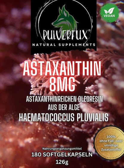 Astaxanthin Softgel Kapseln 8mg vegan 180 Stück - Pulverfux.de