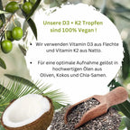 Pulverfux D3+K2 Tropfen mit MCT, Chia - Samen und Oliven - Öl 60ml - Pulverfux.de