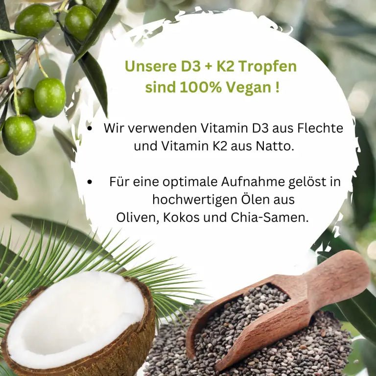Pulverfux D3+K2 Tropfen mit MCT, Chia - Samen und Oliven - Öl 60ml - Pulverfux.de