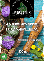 Pulverfux Sparpaket 2x Mariendistel Komplex mit Artischocke und Löwenzahn 2x 240 Kapseln - Pulverfux.de