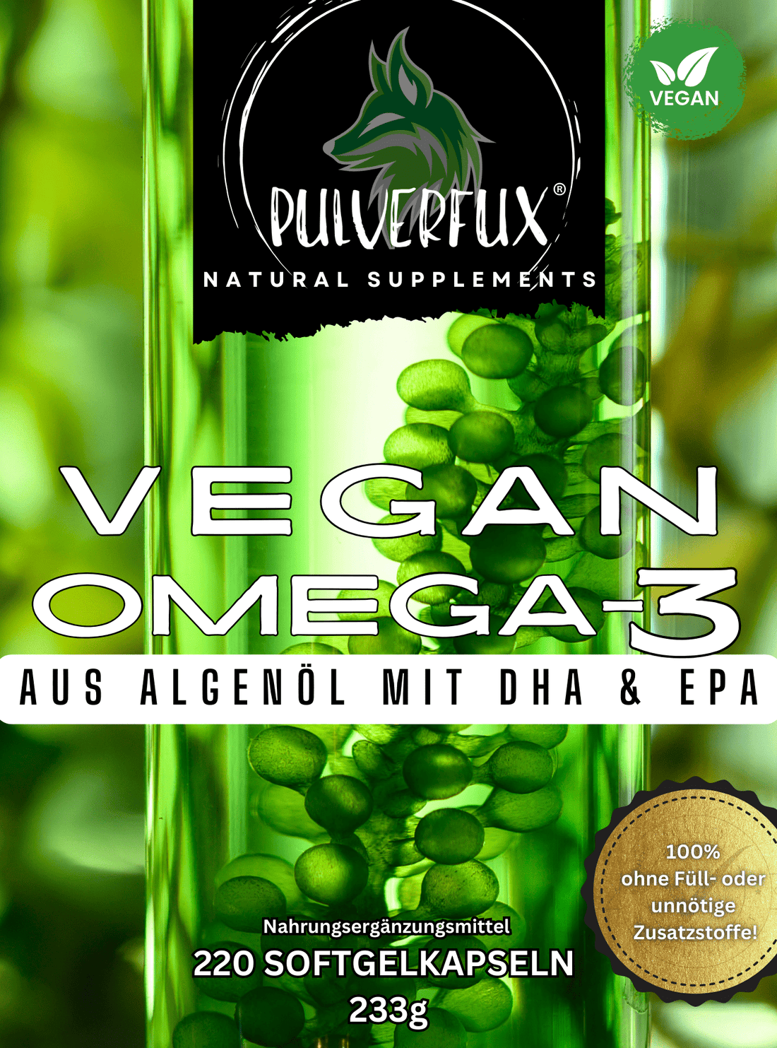 Veganes Omega 3 - 220 Kapseln - Pulverfux.de